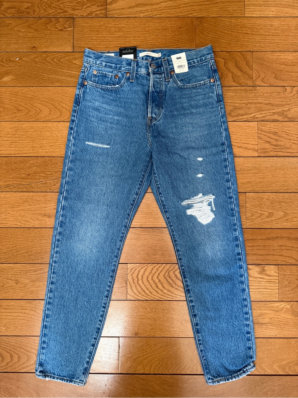 Levi's Distressed Slim Straight Blue Jeans